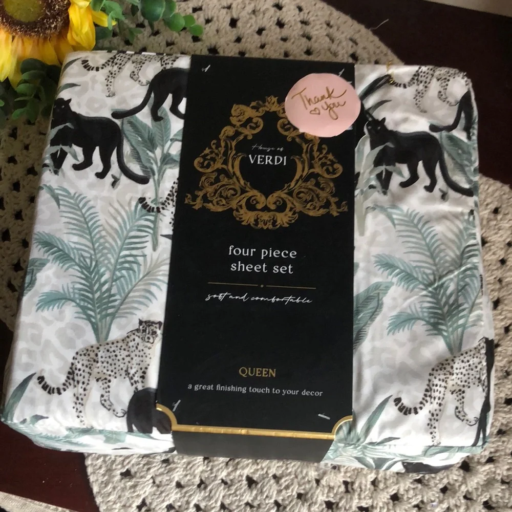 House of Verdi QUEEN Four-Piece JUNGLE Safari Sheet Set